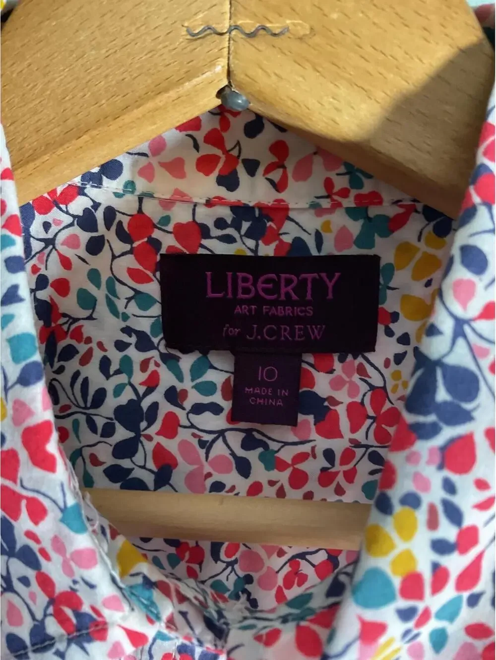 J. Crew Liberty of London Floral Print Long Sleeve Button-Up Shirt Sz. 10